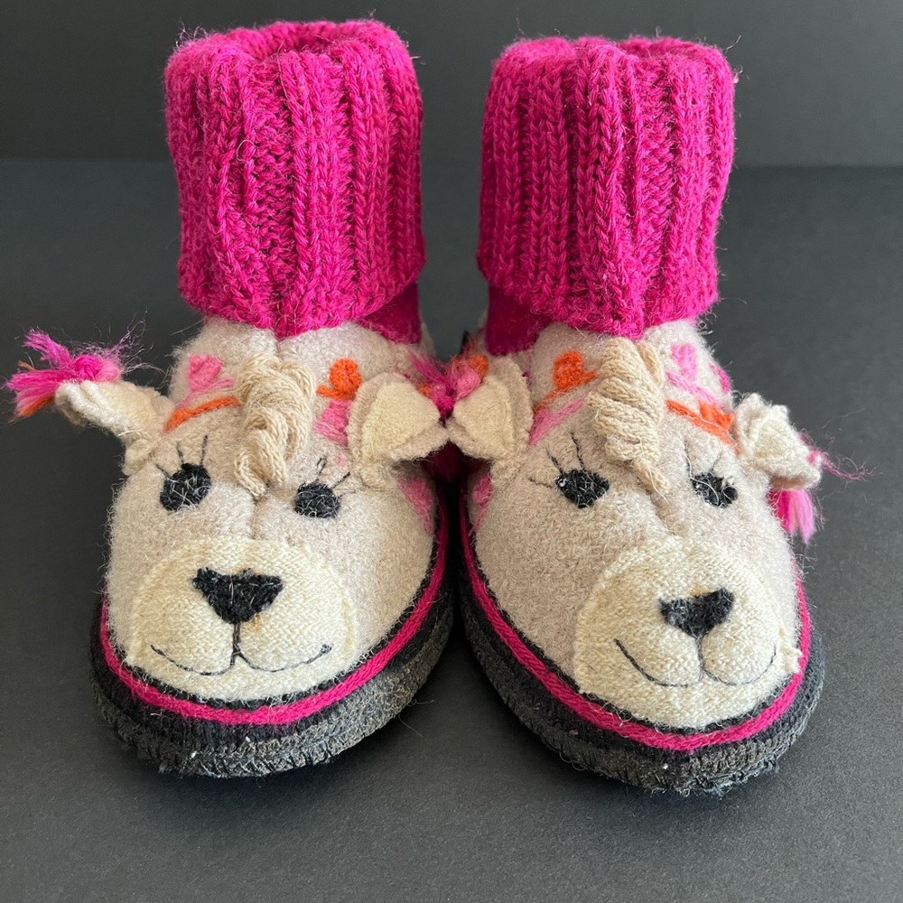 Garnet Hill Boiled Wool Alpaca Slippers size 7